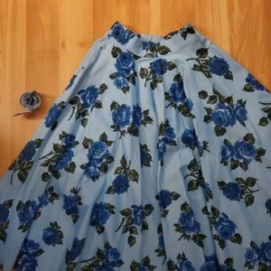 ISO (In search of) MEDIUM Blue Floral Swing Skirt by Vixen by Micheline Pitt